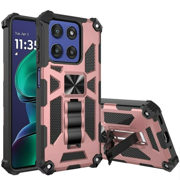For Motorola Moto G 5G 2025 XT2513V Machine Kickstand Phone Case - TCT Rose Gold