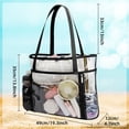 thumbnail image 4 of Tinyat Mesh Tote Bag for Women Extra Large Clear Tote Bag Pvc Bag 5-Pockets for Seaside Pool Picnic Black, 4 of 7