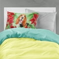 thumbnail image 2 of Basset Hound Poinsettas Fabric Standard Pillowcase, 2 of 2