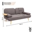 thumbnail image 2 of Sofa Cama con Mesa y Puerto de Carga Moderno Minimalista cafe, 2 of 3