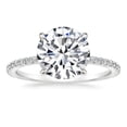 thumbnail image 3 of vylahjewellery Round Cut Moissanite Diamond Engagement Ring Set for Women 4 Prong Solitaire with Pave Anniversary Gift Band Vermeil White Gold Wedding Bridal Ring Set, 3 of 8