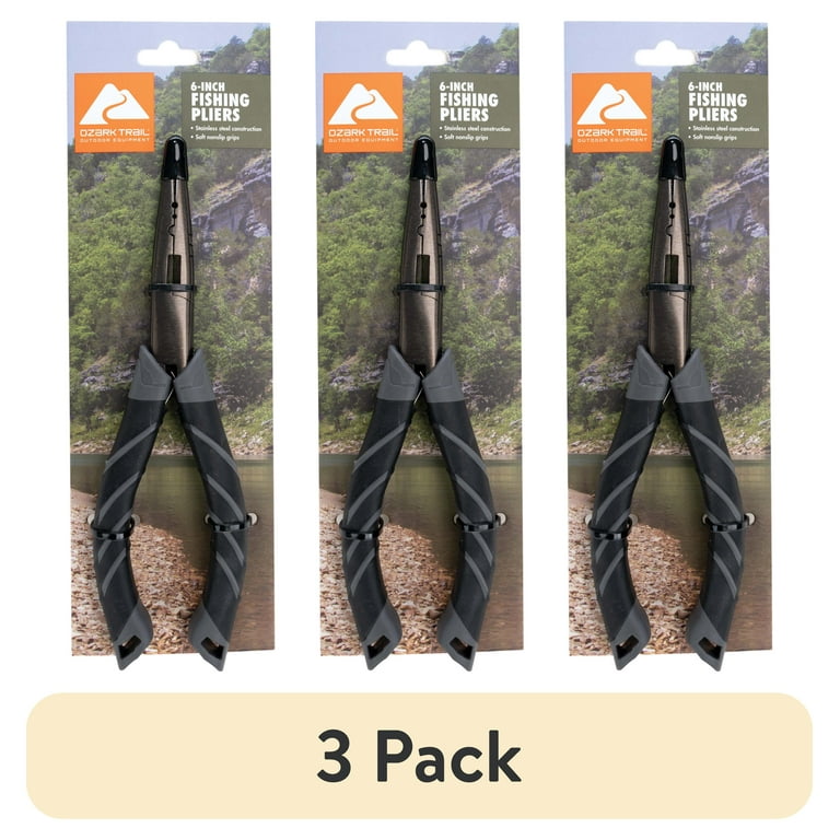 Ozark Trail 6-Inch Stainless Steel Needle Nose Fishing Pliers, 3-Pack photo 1