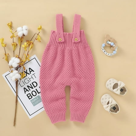 

Fashion Kids Clothes LAWOR Newborn Kids Girls Boys Winter Knit Outwear Vest Ruffle Sweater Romper Jumpsuit Pink 70