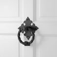 thumbnail image 4 of Renovators Supply Door Knockers for Front Door 7" Black Cast Iron Georgian Style Ring Door Knocker w/Screws Pack of 2, 4 of 4