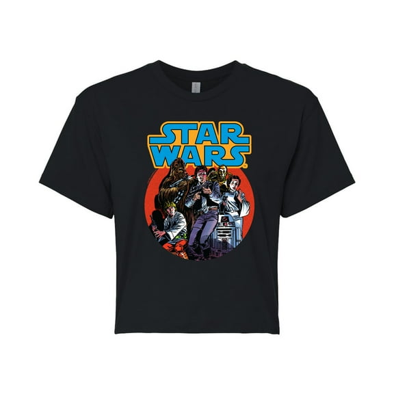 Star Wars - Han Solo Comic - Juniors Cropped Tee