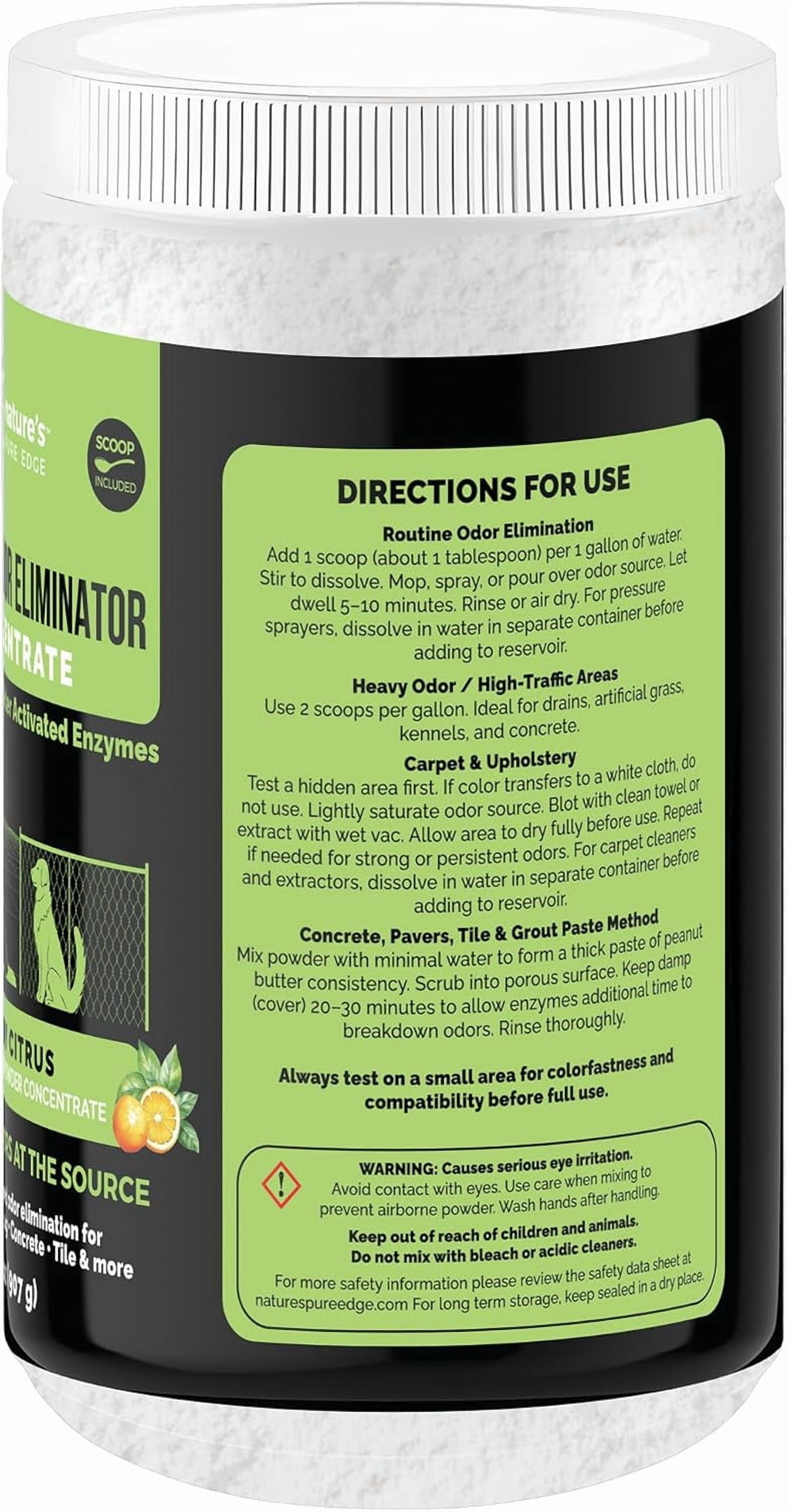 Enzyme Powder Concentrate Makes 86 Gallons - Professional Use for Kennel and Pet Odor Elimination - Removes Urine Poop from Carpets Floors - Sunny Citrus
