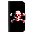 thumbnail image 1 of Patriotic Skull and Crossbones - Wallet Style Cell Phone Case with 2 Card Slots and a Flip Cover Compatible with the Apple iPhone 6 Plus and 6s Plus Universal, 1 of 4