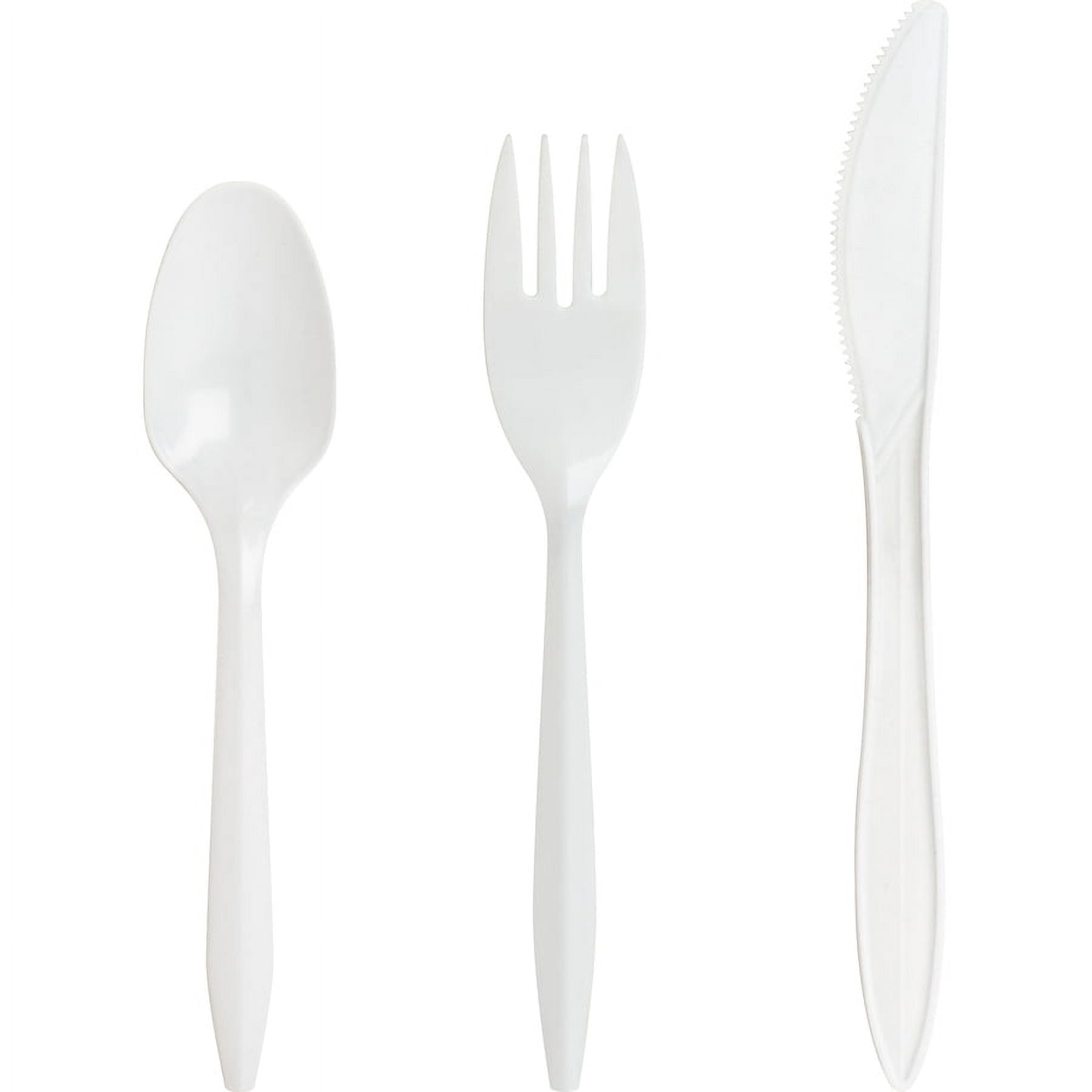 Genuine Joe Medium-weight Cutlery - 1000/carton - Polypropylene - White