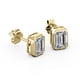 thumbnail image 4 of JeenMata Aros Tipo Botón con Solitario de Moissanita en Forma de Esmeralda de 1 Quilate Engastados en Bisel en Baño de Oro Amarillo de 18 K sobre Plata, 4 of 5