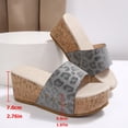 thumbnail image 7 of Rokment Leopard Platform Slip on Dress Sandals for Women Trendy Leather Studded Open Toe Chunky Wedge High Heels Beach Casual Comfortable Walking Slippers Vacation Silver Size 6.5, 7 of 7