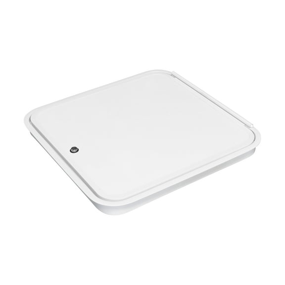 Leisure Coachworks RV Baggage Door 24" Wide X 24" High with Rounded Corners and Keylock for RV's- Compartment Access Storage Doors with Top Hinge- Camper Trailer Motor Home- White