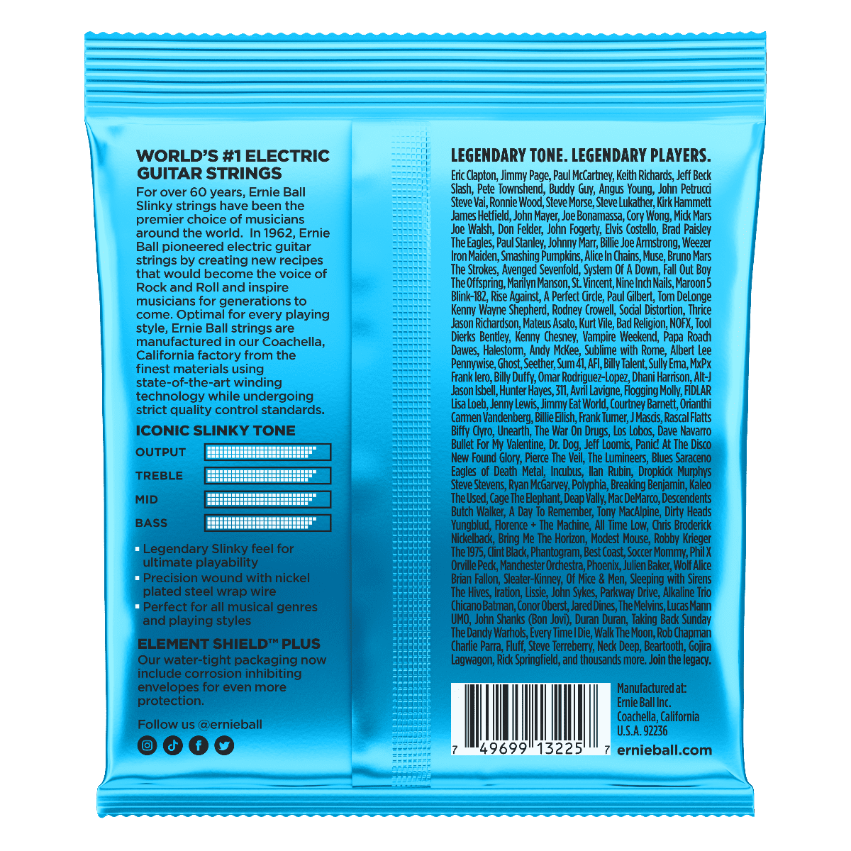 Ernie Ball Extra Slinky Nickel Wound Electric Guitar Strings 3 Pack - 8-38 Gauge