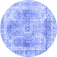 thumbnail image 1 of Ahgly Company Machine Washable Indoor Round Abstract Blue Contemporary Area Rugs, 8' Round, 1 of 4