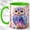 Green, variant on Mosaic Owl Accent Mug, 11oz Ceramic Coffee Cup for Owl Lovers