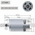 thumbnail image 4 of Rs550 DC motor 12v 14.4V 16.8v 18V 25v micro engine electric motors with 9/11/12/13/14/15 teeth high torque gear box for drill, 4 of 6