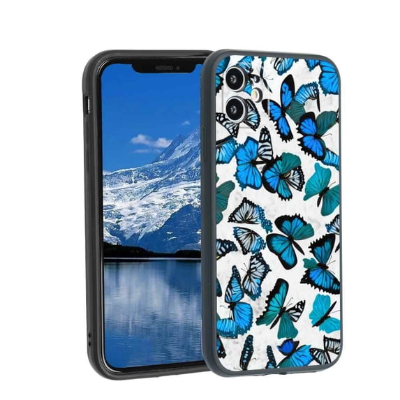 Butterflies2 Phone Case, Degined for iPhone 12 Case Men Women, Flexible Silicone Shockproof Case for iPhone 12