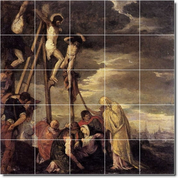 Ceramic Tile Mural-Berthe Morisot Religious Painting 6. 40" w x 40" h using (25) 8 x 8 ceramic tiles