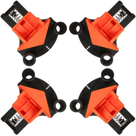 

Angle Clamps 4 Pieces 90° Right Angle Clamp Woodworking Right Angle Clamps Angle Clamp for DIY Hand Tools for Woodworking Drilling and Construction (4 Pieces )