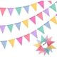thumbnail image 1 of 36PCS Banderas de Colores, Banderines Triangulares Pancartas Triangulares Colgantes para Celebraciones de Inauguración, Fiestas de Carnaval, Cumpleaños con Cuerda de 12M, 1 of 5