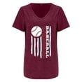 thumbnail image 4 of T-Shirt à Manches Courtes pour Femmes Liquidation T-Shirt en Chiffon pour Femmes Baseball T-Shirt à Lettres pour Femmes Imprimé Baseball Col en V T-Shirt à Manches Courtes Haut, 4 of 4