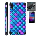 thumbnail image 1 of WORLD ACC Combat Guard Phone Case Compatible with TCL A2X + Screen Protector Brushed Metal Texture Hybrid Cover (Mermaid Teal), 1 of 1