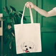 thumbnail image 4 of WIRESTER 14.17 x 12.2 inches Cotton Tote Bag Reusable Grocery Shopping Cloth Bags - Animal Maltese Dog, 4 of 6