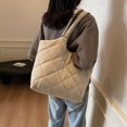 thumbnail image 3 of Bolso Transporte Mano Informal para Mujer Acolchado Color Sólido Otoño Invierno, 3 of 9