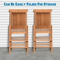 thumbnail image 4 of SUNNYOUTDOOR 2 Pack Golden Teak Wood Outdoor Folding Chair Patio Solid Teak Folding Dining Chair Balcony Garden Patio, 4 of 6