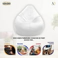 thumbnail image 4 of Ample Decor Leatherette Bean Bag Cover (No Filling), Ideal for Children and Teenagers - White, 4 of 6