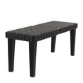 thumbnail image 5 of DecMode Wood Woven Bench, Black, 5 of 7