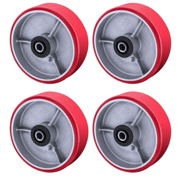 Roulettes Robustes 5 Pouces"X 2 Pouces" - Roulettes Industrielles en Polyuréthane avec Grande Capacité de Charge 4000 LB - Ensemble de 4 Largement Utilisées dans Boîte à Outils Trail Jac