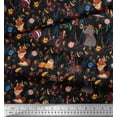 thumbnail image 2 of Soimoi Moss Georgette Fabric Floral,Ball & Animals Cartoon Printed Craft Fabric by The Yard 42 Inch Wide, 2 of 3