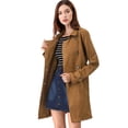 thumbnail image 4 of Día de San Patricio Chaqueta De Gabardina De Gamuza Sintética Con Muesca Para Mujer Blazer De Solapa Pico Con Solapa De Tormenta Marrón XS, 4 of 6