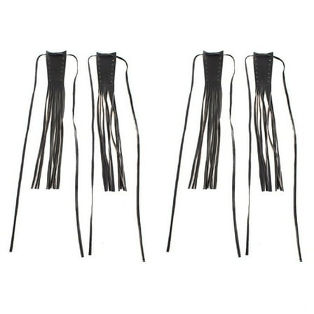 4X Motorcycle Black PU Leather Brake Lever Covers Biker Clutch Fringe Tassels for Cruiser Chopper Classic