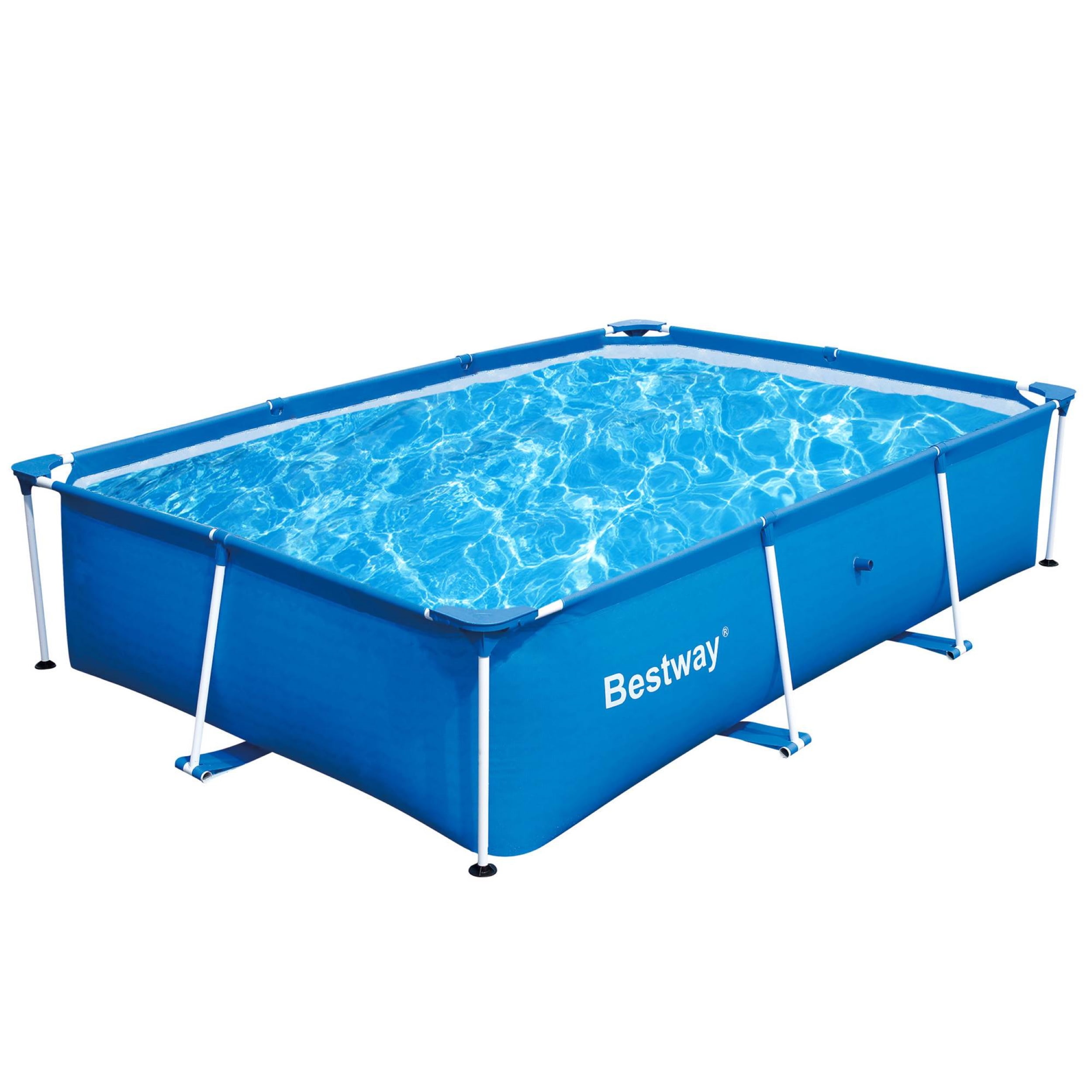 Open Box Bestway 118 x 79 x 26 Inches 871 Gallon Deluxe Frame Pool 56498