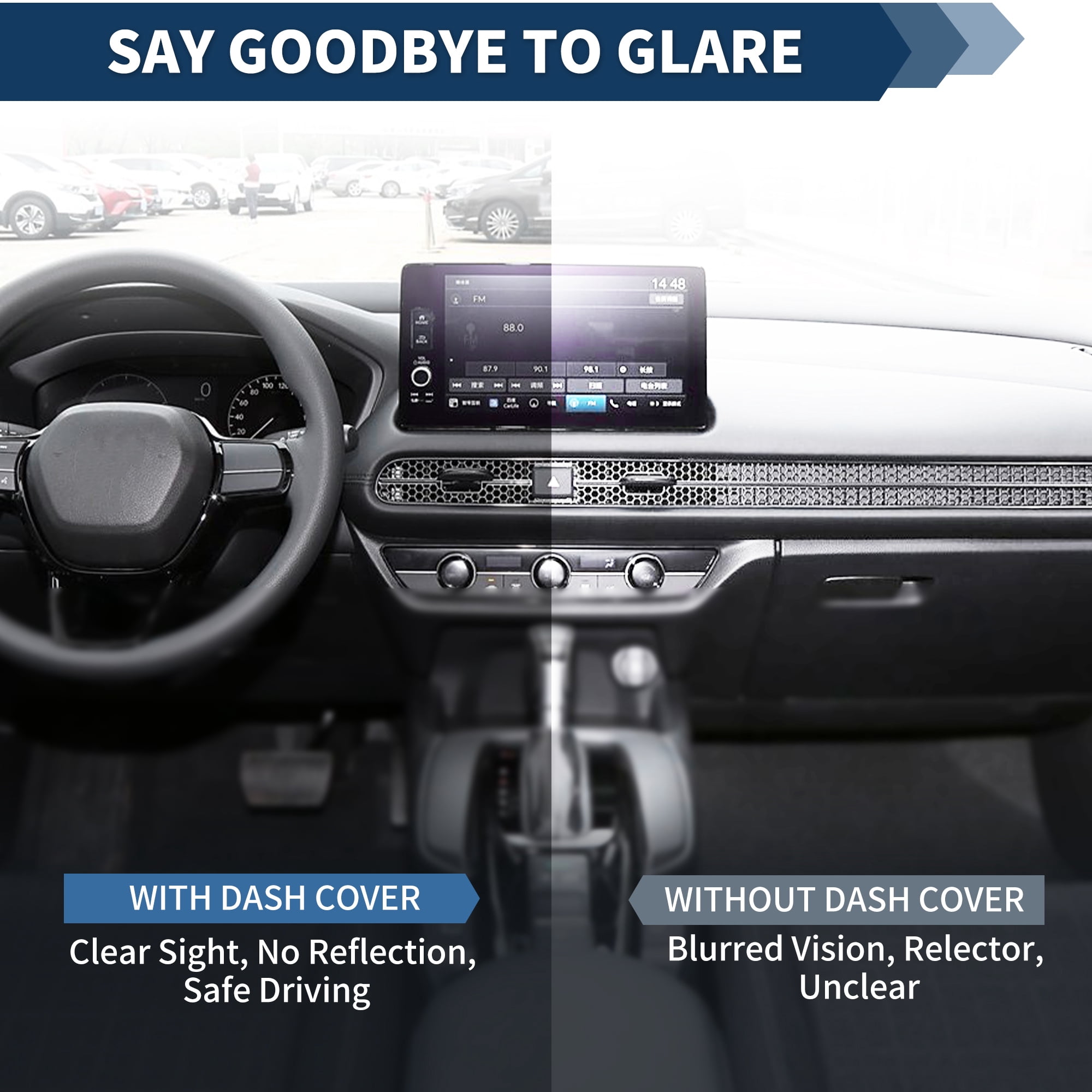 Unique Bargains Dash Cover for Toyota BZ4X 2023-2025 Accessories Dashboard Cover Mat Polyester Dashboard Mat Sunshade Non-Slip Dashboard Protector Anti-Glare& Beat the Heat