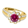 thumbnail image 3 of Aonejewelry 1.25 Ct. Halo Ruby and Diamond Engagement Ring In 14k Solid Yellow Gold, 3 of 4