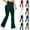 01# Dark Green, variant on Gradual Women's Fleece Lined Pants High Waist Winter Thermal Warm Flare Leggings Hiking Yoga Pants Women with Pockets