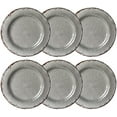 thumbnail image 2 of 6 Piece Crackle 11 Inch Melamine Dinner Plate, Set of 6, 100% Melamine Plates Set, Big Size Salad Plates, Unbreakable Serving Dishes Great for Indoor and Outdoor Use, Gray, 2 of 7