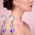 thumbnail image 3 of Boucles d'Oreilles Mode en Acier Inoxydable Rondes pour Femmes, Boucles d'Oreilles Pendantes en Cristal pour Femmes, 3 of 4