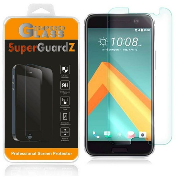 [2-Pack] For HTC 10 - SuperGuardZ Tempered Glass Screen Protector, 9H, Anti-Scratch, Anti-Bubble, Anti-Fingerprint