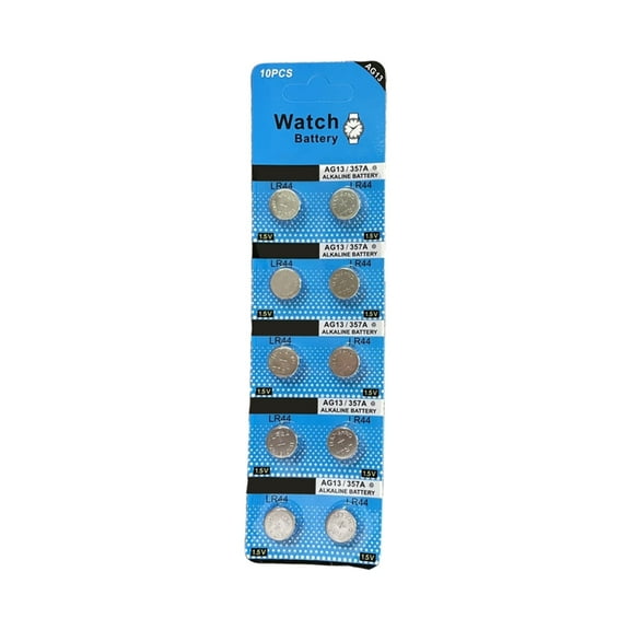 Pack Of 10 AG13 LR44 Button Cell Batteries for Pointers, Thermometers, and Gadgets