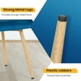 thumbnail image 4 of Dining chair dining room chair kitchen chair 2-piece set chair metal side chair PU leather armrest side chair 2-piece set for home kitchen bedroom living room metal leg (Blue, hollow out style), 4 of 7