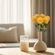 thumbnail image 5 of Flores artificiales de diente de león | Ramo de plantas de imitación | Simulación realista de plástico | Blanco, Amarillo, Verde, Colores | Paquete de 6 | 15.35 pulgadas de largo | Decoración de, 5 of 6