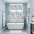 thumbnail image 4 of Ocean Retro Kitchen Curtains Valances and Tiers Set of 3 Shell Anchor Starfish Coral Nautical Blue Tier Curtains and Valance with Rod Pocket for Small Windows, 27.5"x24", 4 of 9
