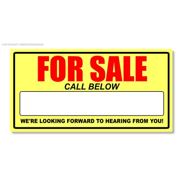 For Sale Truck Vehicle Bumper Business Door Sign Vinyl Sticker Decal 6"