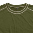 thumbnail image 6 of JULMCOMO T Shirts for Men Crew Neck Short Sleeve Regular Fit Contrast Seam Stitching Summer Shirt Casual Classic Tees Army Green S, 6 of 7