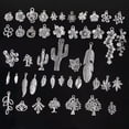 thumbnail image 2 of U8MO 10pcs Tibetan Silver Feather/Leaf/Flower Metal Pendants Beads DIY Craft Findings-42#, 2 of 6