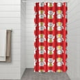 thumbnail image 3 of Artistic Cat Print Shower Curtain, Cats and Hearts Pattern Waterproof Bath Curtain, Machine Washable, 36x72 Inch, 3 of 5