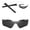 Black Polarized Lenses + Black Earsocks, variant on Walleva Black Non-Polarized Replacement Vented Lenses for Oakley Radar Path Sunglasses
